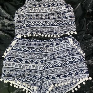 Summer Two-piece outfit W tassels & pockets
